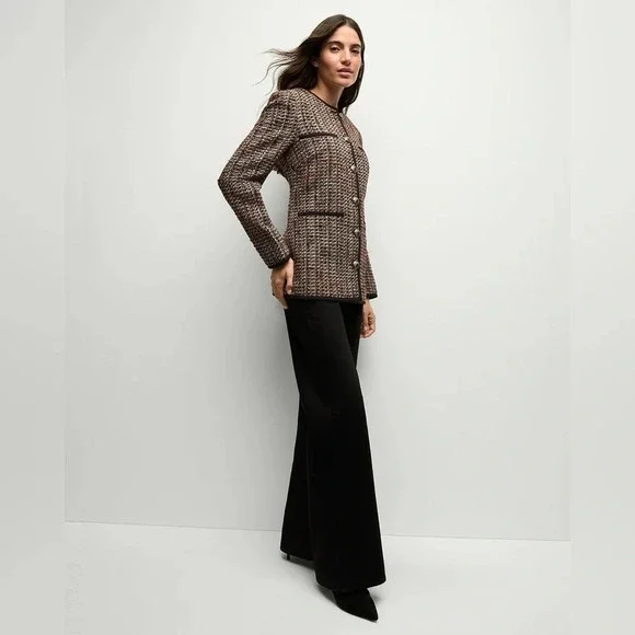 NEW Veronica Beard Watkins Dickey Tweed Collarless Jacket Grey Multi | size 2 - Picture 7 of 15